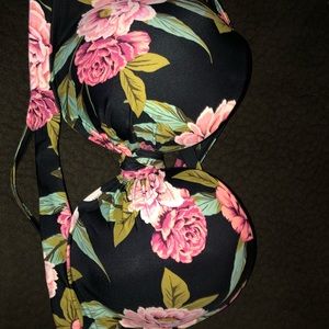 Floral bikini bathing suit top DD 34-36-38 adjust